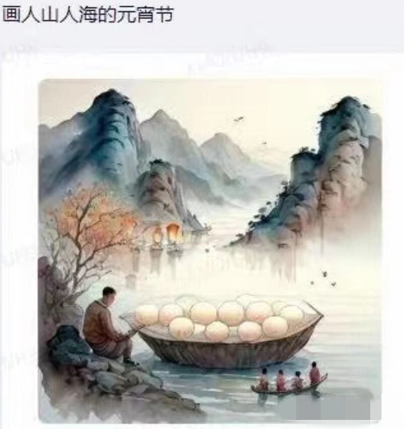 人工智能作画：人山人海的元宵节